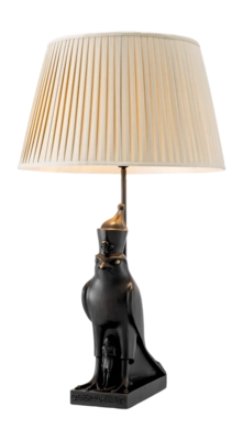 Tafellamp Eichholtz Horus Bronze Highlight Finish Incl Beige Pleated Shade