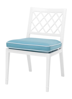 Tuinstoel Eichholtz Outdoor Paladium White Sunbrella Mineral Blue