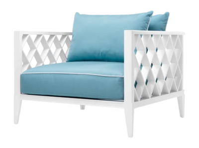 Tuinstoel Eichholtz Outdoor Ocean Club White Sunbrella Mineral Blue