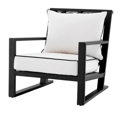 Tuinstoel Eichholtz Outdoor Como Black Sunbrella Canvas