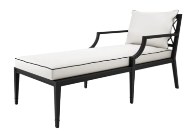 Ligbed Eichholtz Outdoor Bella Vista Black Sunbrella Canvas