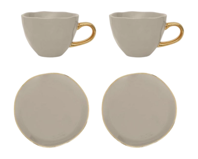 Koffie- en Theeset Urban Nature Culture Good Morning Gray Morn (Set van 4)