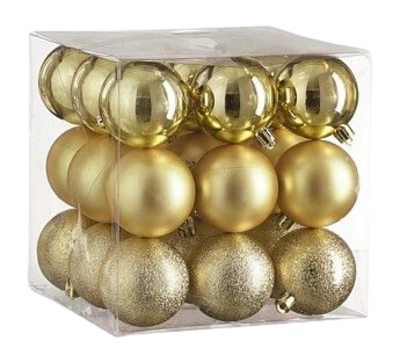 Kerstballen House of Seasons Unbreakable Goud 6 cm (27 Stuks)