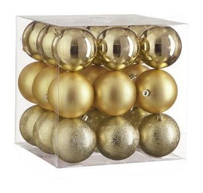 Kerstballen House of Seasons Unbreakable Goud 8 cm (27 Stuks)
