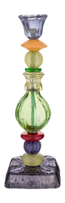 Kandelaar Pip Studio Glass Bead Green-Blue 29 cm