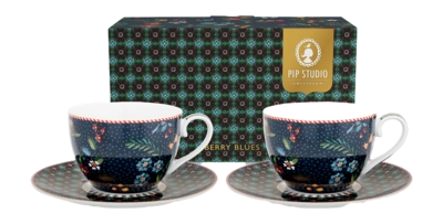 Cup & Saucer Pip Studio Berry Blues 280 ml (Set of 2)