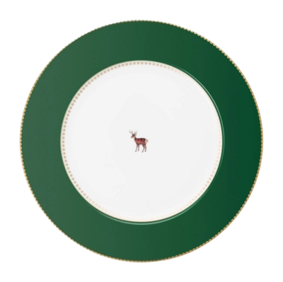Dinner plate Pip Studio Love Birds Dark Green 26.5 cm (Set of 6)