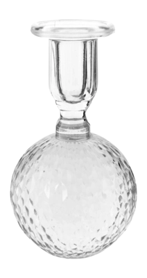 Kandelaar vtwonen o/f Trumpet Shape Glass Clear 9.5x15cm