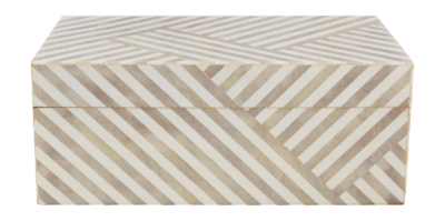 Opbergbox vtwonen Rectangular Pearl Geometric Stripes 30x18x12cm