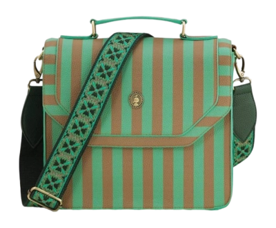 Schultertasche Pip Studio Frances Cross Body Bag Medium Stripe Green / Brown