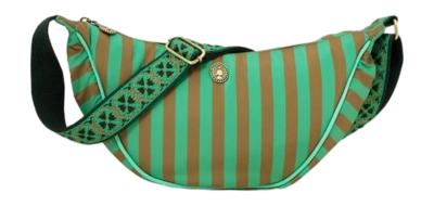 Schoudertas Pip Studio Freya Half Moon Cross Body Bag Stripe Green