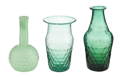 Vaas Pip Studio Glass Blue-Green  (Set van 3)