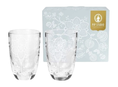 Longdrinkglas Pip Studio Flower White 400ml (Set van 2)