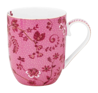 Mok Pip Studio Jolie Flowers Pink 145ml (Set van 6)