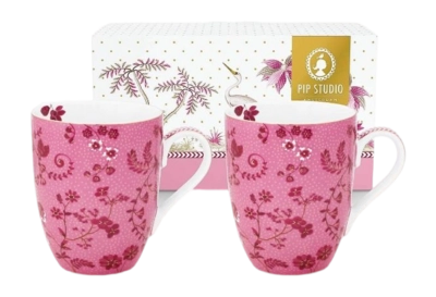 Mok Pip Studio Jolie Flowers Pink 350ml (Set van 2)