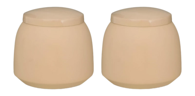 Boîte de Stockage vtwonen Métal Jaune-Rose 12 x 10 cm (Set de 2)