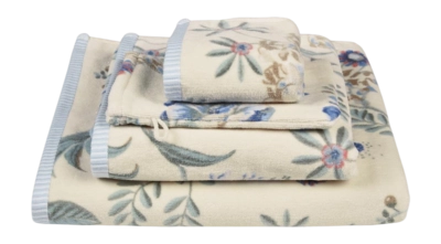 Duschtuch Pip Studio Secret Garden White Blue (Set von 3 Stück)