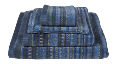Waschlappen Pip Studio Geometric Print Dark Blue (Set von 3 Stück)