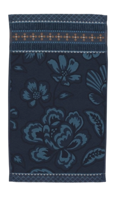 Gästehandtuch Pip Studio Jasmin Jacquard Dark Blue (Set von 3 Stück)