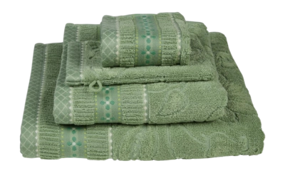 Douchelaken Pip Studio Jasmin Jacquard Green (Set van 3)