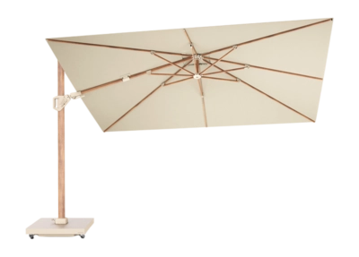 Zweefparasol Platinum Challenger T2 Premium Teak Champagne (260 x 350 cm)