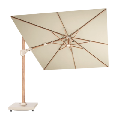 Zweefparasol Platinum Challenger T2 Premium Teak Champagne (350 x 260 cm)