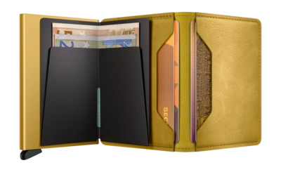 5---ORIGINAL_JPG-Vintage - Slimwallet - Yellow - Gold - Open