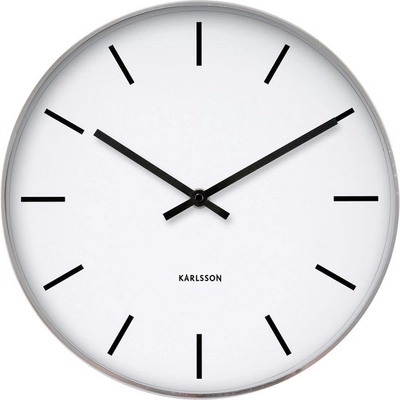 Klok Karlsson Station Classic Steel Polished 37,5 cm