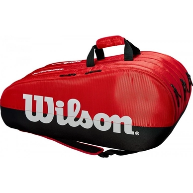 Tennistasche Wilson Team 3 Compartment Schwarz Rot