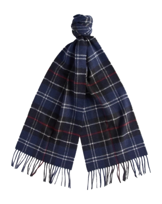 Scarf Barbour Unisex Tartan Lambswool Scarf Navy Red