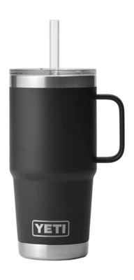 Thermal Flask Yeti Rambler Straw Mug Black 25 Oz (750 ml)