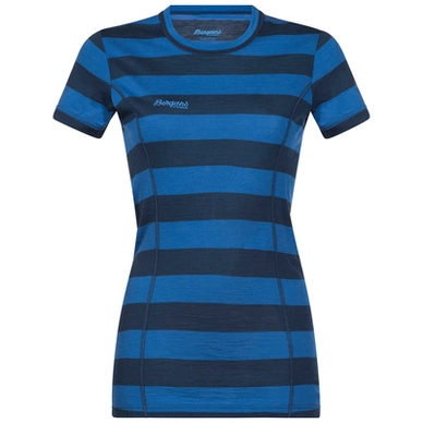 Funktionsunterhemd Bergans Soleie Lady Tee Dark Steel Blue Fjord Striped Damen