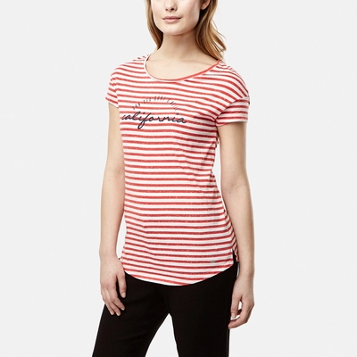 T-Shirt O'Neill Women Stripe Script White Pink Or Purple