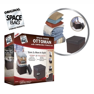 Vacuum Opbergzak Space Bag Ottoman Poef 2-Delig