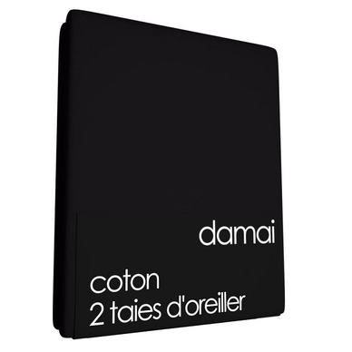 2 Taies d'Oreiller Damai Noir (Satin)