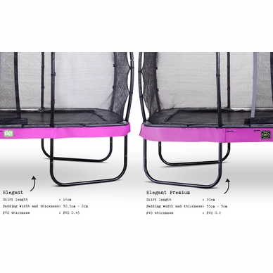 Trampoline EXIT Toys Elegant Premium Rectangular 366 x 214 Purple Safetynet Economy