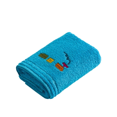 Hand Towel Vossen Kids Train Turquoise (set of 3) (50 x 100 cm)