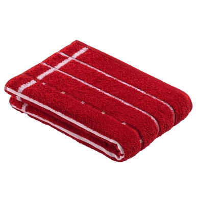 Bath Towel Vossen Quadrati Purpur White (set of 2) (67 x 140 cm)