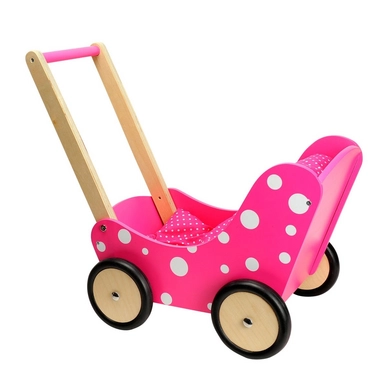 Simply Poppenwagen Spots Hout Roze