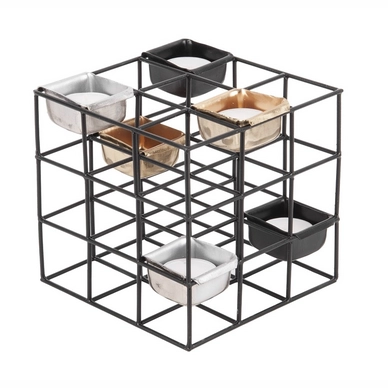 Theelichthouder PT Living Structure Iron Square Black