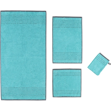Gastendoek Cawö Sense Coloured Borte Turquoise (6-delig)