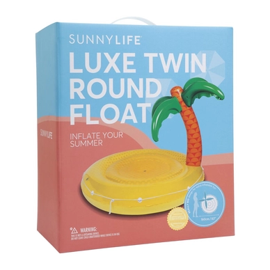 Opblaaseiland Sunnylife Twin Round Float Tropical