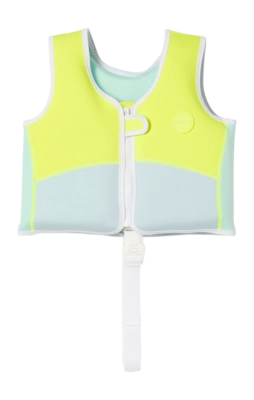 Gilet de Natation Sunnylife Enfant Salty The Shark Aqua Neon Yellow (2-3 ans)
