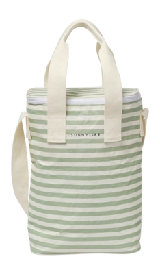 Sac Isotherme Sunnylife Light Cooler Drinks Bag La Palma Sage Stripe