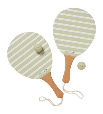 Strandtennis Set Sunnylife Vintage Beach Paddles Unisex La Palma Sage Stripe