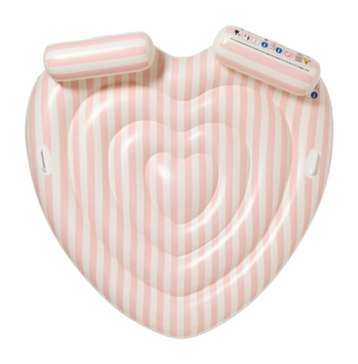 Matelas Gonflable Sunnylife Enfant Twin Heart Lie-On Stole My Heart Pink Stripe
