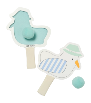 Strandtennis Set Sunnylife Velcro Beach Bats Kinder Sid The Seagull Blue Stripe