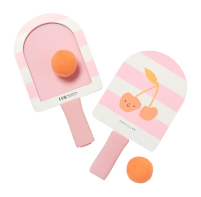 Strandtennis Set Sunnylife Kids Velcro Beach Bats Cotton Candy Cherry