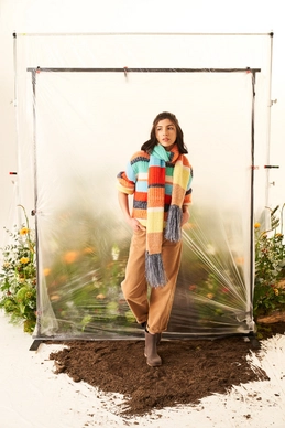 Écharpe Gloria! Gloria! Femmes Étoilées à Rayures Multicolores