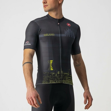 Fietsshirt Castelli Men Milano TT Jersey Light Black Dark Steel Blue-Ye